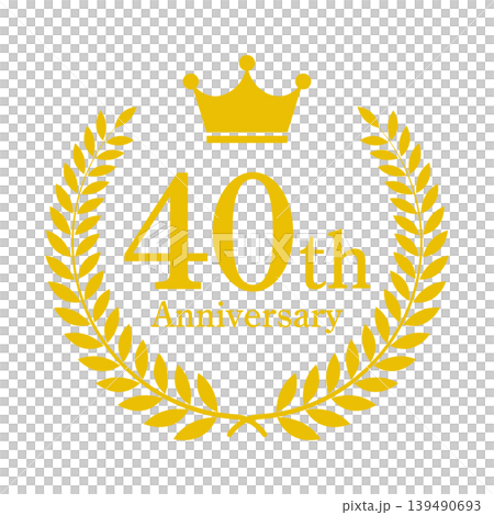 40th Anniversary Laurel Wreath Frame Gold Vector Material 40th Anniversary Laurel Wreath Frame Gold Vector Material 139490693