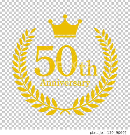 50th Anniversary Laurel Wreath Frame Gold Vector Material 50th Anniversary Laurel Wreath Frame Gold Vector Material 139490695