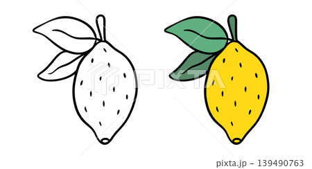 Ripe, juicy lemon hand-drawn sketch 139490763