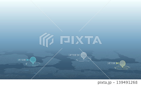 Abstract pins, icons on the city map. Transportation delivery, map location. Background road map with distance data. Vector illustration transport logistics, tourism navigation Abstract pins, icons on the city map. Transportation delivery, map location. Background road map with distance data. Vector illustration transport logistics, tourism navigation 139491268