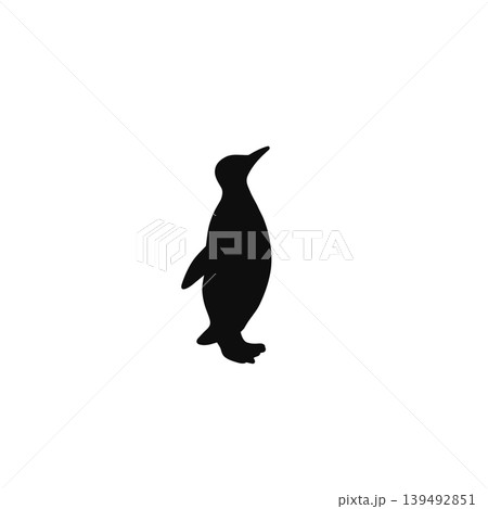 ペンギンのシルエットイラスト・白背景・シンプルで可愛いデザイン 139492851