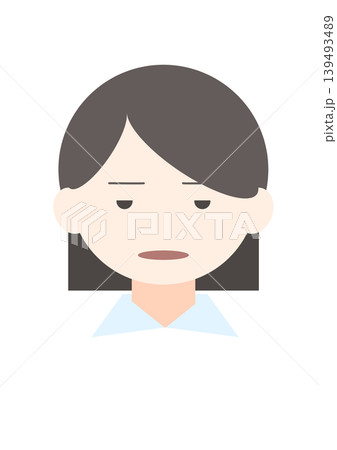 あきれ顔の女性フラットアイコンイラスト 139493489