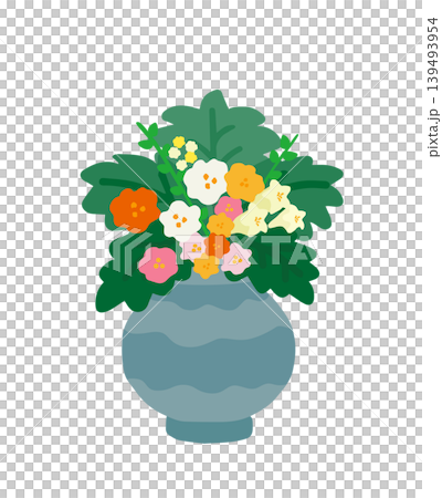 A vector illustration of a magnificent vase of flowers, perfect for decorating a stage at a ceremony or party. A vector illustration of a magnificent vase of flowers, perfect for decorating a stage at a ceremony or party. 139493954