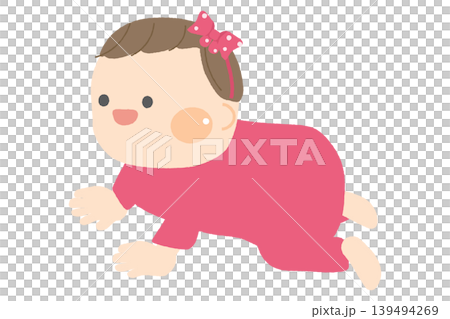ハイハイする女の子の赤ちゃん 139494269