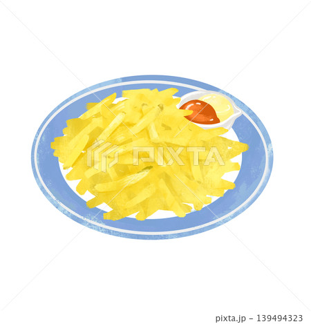 山盛りのフライドポテトのイラスト 山盛りのフライドポテトのイラスト 139494323