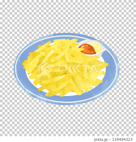 山盛りのフライドポテトのイラスト 山盛りのフライドポテトのイラスト 139494323