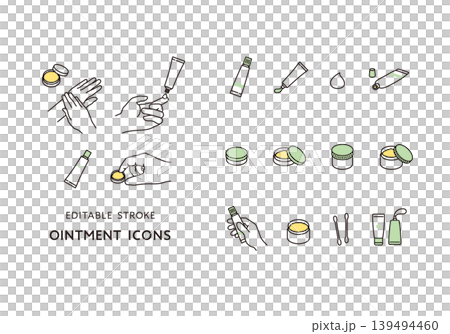 Icon set related to topical medications Icon set related to topical medications 139494460