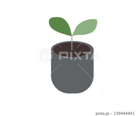 鉢植えの新芽のイラスト 鉢植えの新芽のイラスト 139494941