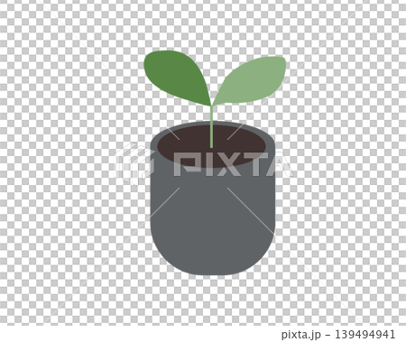 鉢植えの新芽のイラスト 鉢植えの新芽のイラスト 139494941