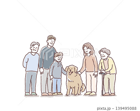 成長した犬と家族 成長した犬と家族 139495088
