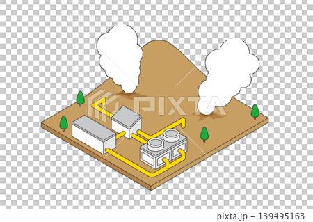 地熱発電所のアイソメトリックイラスト 再生可能エネルギーイメージ 地熱発電所のアイソメトリックイラスト 再生可能エネルギーイメージ 139495163
