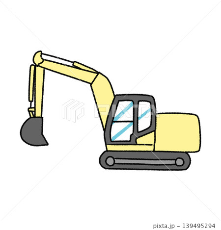 ショベルカーのシンプルかわいいイラスト 139495294
