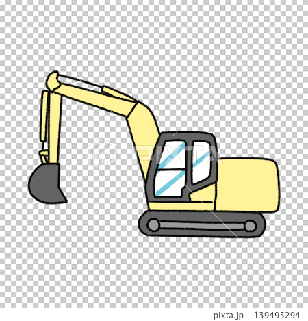 ショベルカーのシンプルかわいいイラスト 139495294