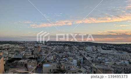 Panoramic view of Victoria area in the evening in Gozo Panoramic view of Victoria area in the evening in Gozo 139495373