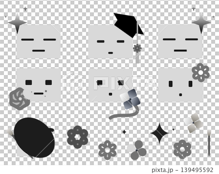 AI black and white icons AI black and white icons 139495592