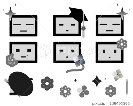 AIの白黒アイコン 枠あり AIの白黒アイコン 枠あり 139495596