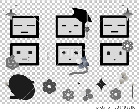 AIの白黒アイコン 枠あり AIの白黒アイコン 枠あり 139495596