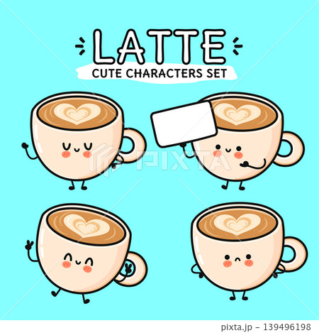 Cute Coffee Bean Characters Set Cute Coffee Bean Characters Set 139496198