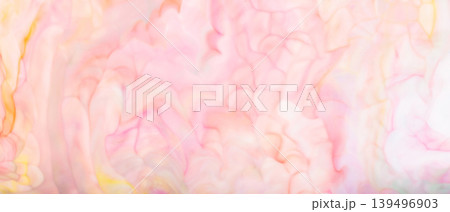 Abstract soft pink and yellow marbled watercolor background with delicate swirling pattern Abstract soft pink and yellow marbled watercolor background with delicate swirling pattern 139496903