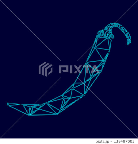 Pepper low poly triangulation triangulated polygonal electric cyan blue vibrant aqua neon color vector illustration image outline contour line Pepper low poly triangulation triangulated polygonal electric cyan blue vibrant aqua neon color vector illustration image outline contour line 139497003
