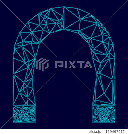Magnet low poly triangulation triangulated polygonal electric cyan blue vibrant aqua neon color vector illustration image outline contour line Magnet low poly triangulation triangulated polygonal electric cyan blue vibrant aqua neon color vector illustration image outline contour line 139497015