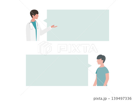 医師と高齢男性の吹き出し・会話のベクターイラスト素材 医師と高齢男性の吹き出し・会話のベクターイラスト素材 139497336