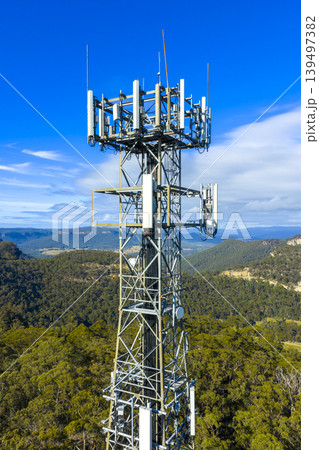 Aerial view of a telecommunications tower in the Kanimbla Valley Aerial view of a telecommunications tower in the Kanimbla Valley 139497382