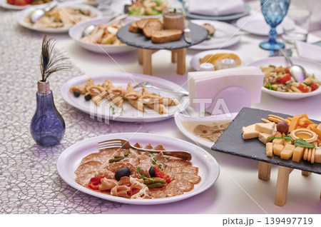 Tasty food at a festive event Tasty food at a festive event 139497719