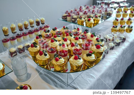 Festive dessert display Festive dessert display 139497767