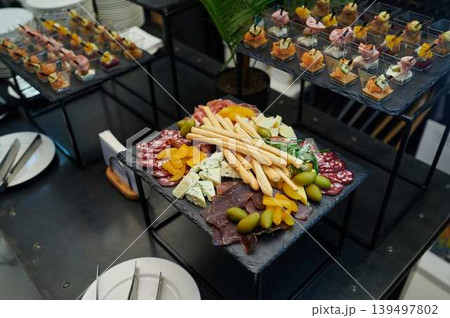 Tasty charcuterie platters Tasty charcuterie platters 139497802