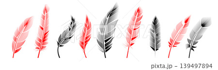 Collection of feather illustration, drawing, engraving, ink line art Collection of feather illustration, drawing, engraving, ink line art 139497894