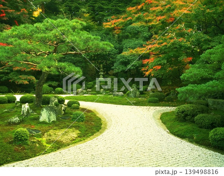 colorful japanese garden in autumn colorful japanese garden in autumn 139498816