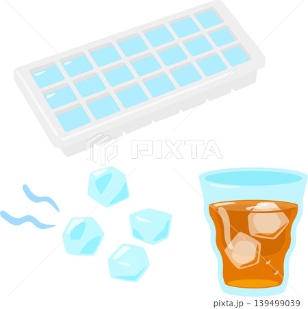 製氷皿で作った氷を入れたお茶 製氷皿で作った氷を入れたお茶 139499039