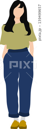 夏服を着た女性のイラスト 夏服を着た女性のイラスト 139499657