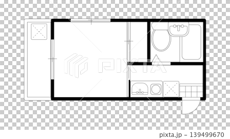1K物件の図面素材 139499670