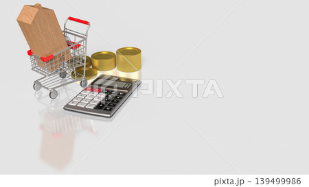 Smart Home Budget Planning Concept 3d render. 139499986
