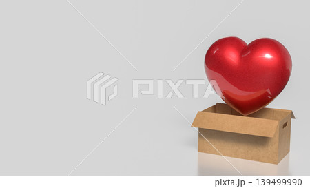 Heartfelt Surprise Gift Box 3d render. 139499990