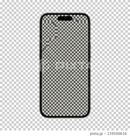 Smartphone mockup with transparent screen isolated for app presentation 139500616