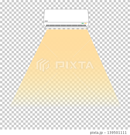 暖かい風が出ているエアコンのイラスト 暖かい風が出ているエアコンのイラスト 139501111