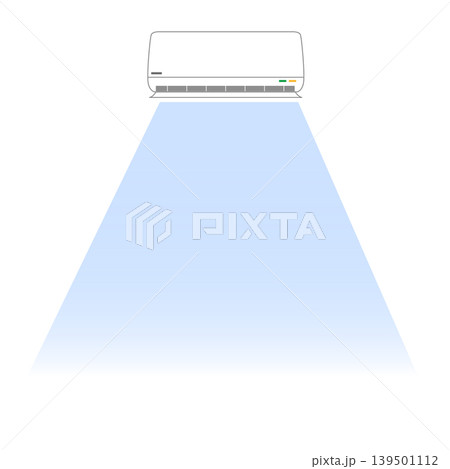 冷たい風が出ているエアコンのイラスト 冷たい風が出ているエアコンのイラスト 139501112