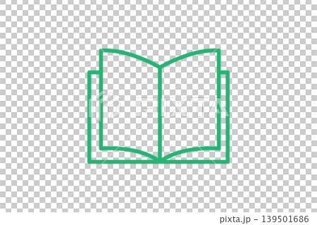Open Book Icon Illustration Representing Reading, Education, Knowledge and Learning in Minimal Green Line Art Open Book Icon Illustration Representing Reading, Education, Knowledge and Learning in Minimal Green Line Art 139501686