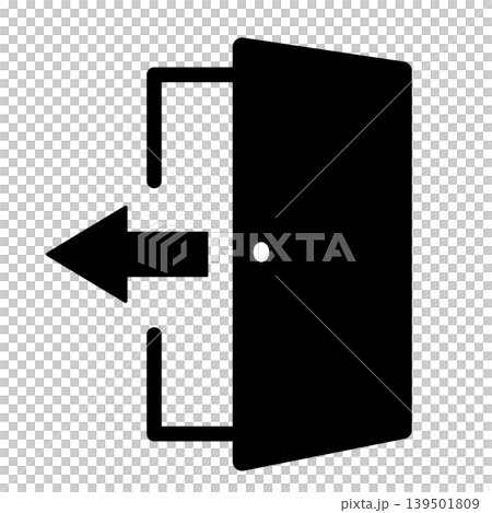 ログアウトのシンプルなアイコンイラスト001 ドアと矢印 ログアウトのシンプルなアイコンイラスト001 ドアと矢印 139501809