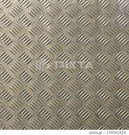 グレーの光沢のある金属の縞板の正方形の背景画像 グレーの光沢のある金属の縞板の正方形の背景画像 139501810