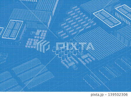 Blueprint of smart industrial area with infrastructure development Blueprint of smart industrial area with infrastructure development 139502306