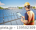 Engineer work at smart industrial estate with green energy 139502309