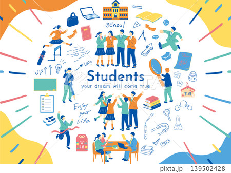 学校生活を楽しむ生徒たち 139502428