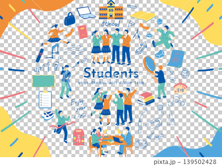學生們享受學校生活 學生們享受學校生活 139502428