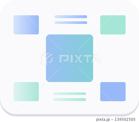 Minimal dashboard layout icon with modular content cards interface design Minimal dashboard layout icon with modular content cards interface design 139502505