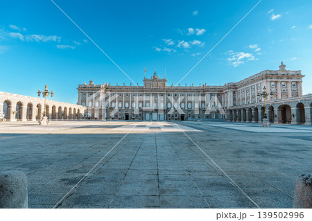 Front Facade of Royal Palace of Madrid Spain Front Facade of Royal Palace of Madrid Spain 139502996