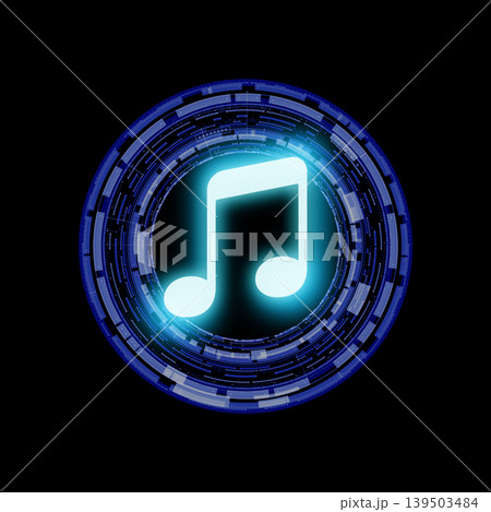 音楽記号とデジタル円 音楽記号とデジタル円 139503484